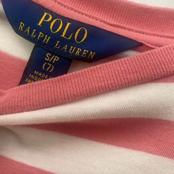 Girls small Polo Ralph Lauren striped t-shirt dress - Picture 3 of 4
